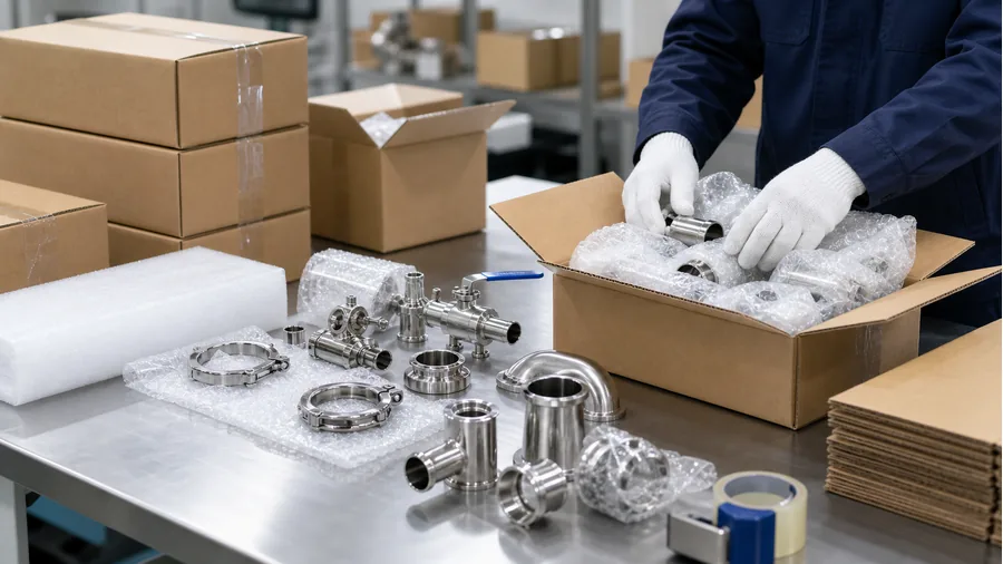Export packaging for sanitary stainless steel pipe fittings